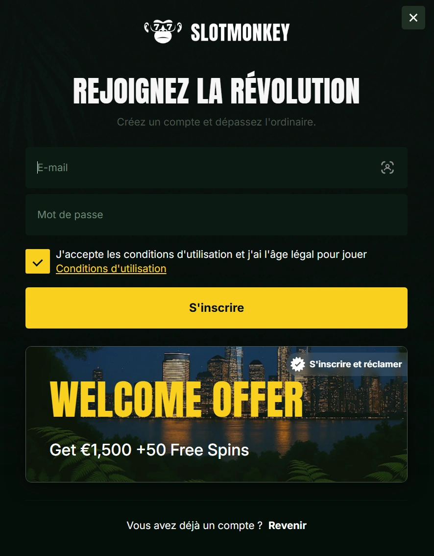 Slot Monkey Connexion & Inscription